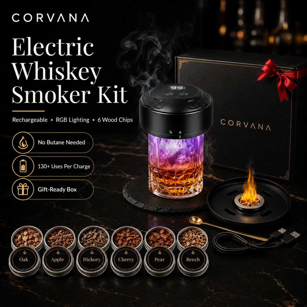 Corvana™ Electric Whiskey Smoker Kit 2.0