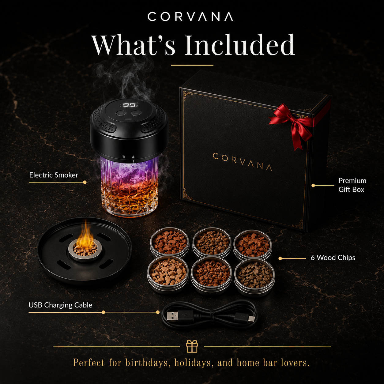 Corvana™ Electric Whiskey Smoker Kit 2.0