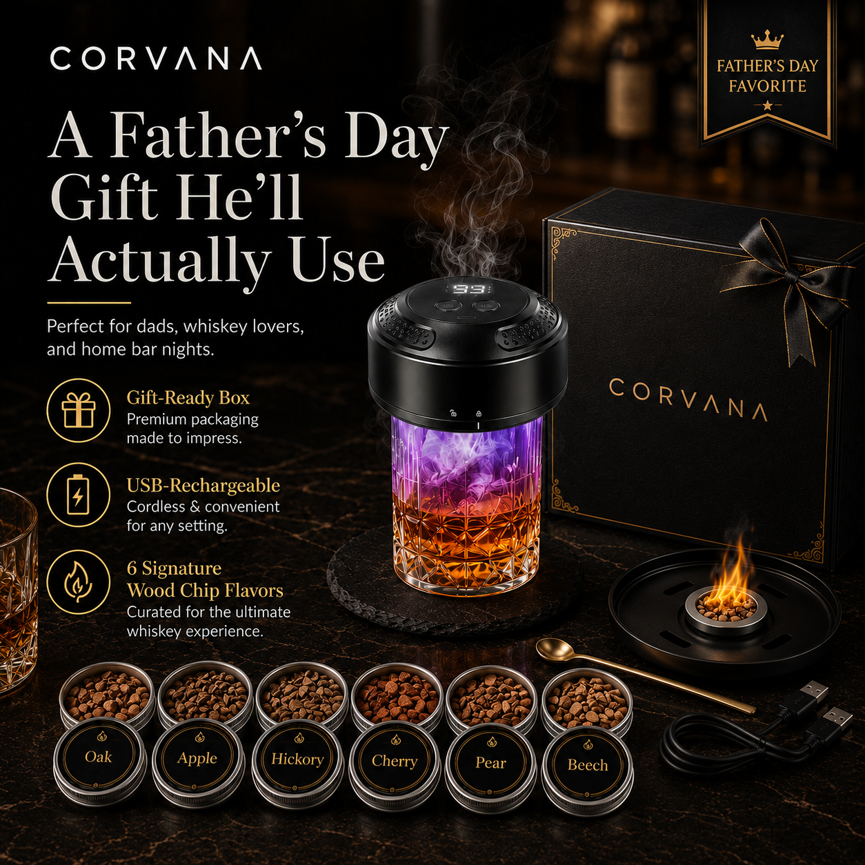 Corvana™ Electric Whiskey Smoker Kit 2.0